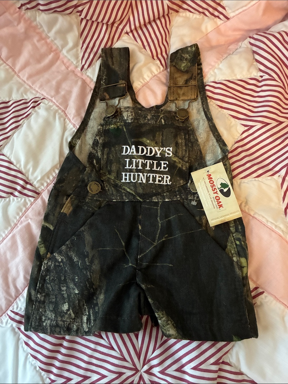 Mossy Oak Kids' "Daddy's Little Hunter" Camo Overalls - NWT 3mos